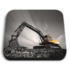 1x Square Fridge MDF Magnet 360 Excavator Construction Machine Digger #50005