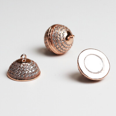 Sparkle Zircon Crystal Beads Round Ball Strong Magnetic Connector Clasps for DIY