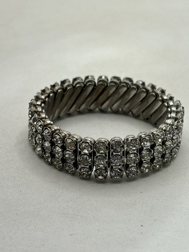 Bracciale Vintage Espansione Strass Anni 50-60 Giappone - Foto 3 di 11