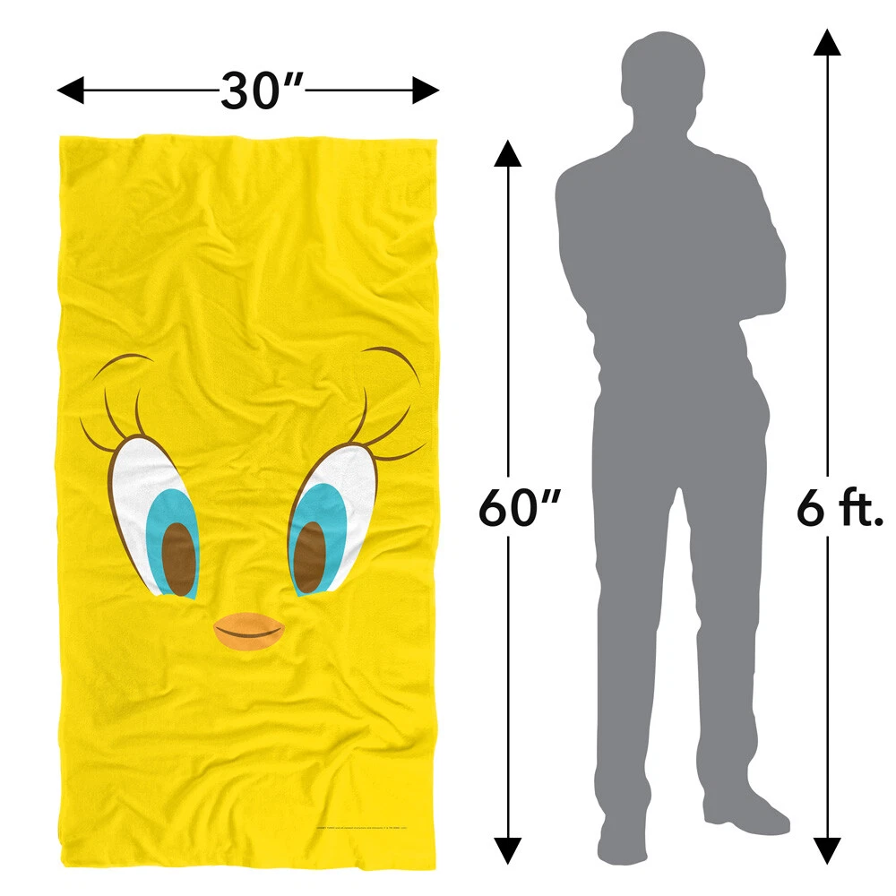 Looney Tunes Beach Towel, 30"x60" Tweety Head Beach Towel
