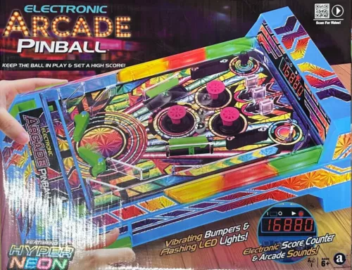 Electronic Arcade Pinball Tabletop Game Hyper Neon with LED Lights