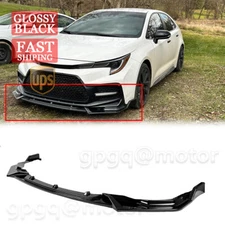 For Toyota Corolla Sedan SE/XSE 2020-2024 Glossy Black V2 Style Front Bumper Lip