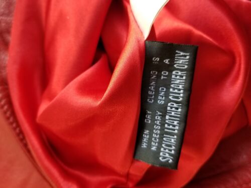 1980's WILSON'S Womens Vintage Leather Pants RED Butter Soft Biker Moto sz S M 8 - Picture 12 of 12