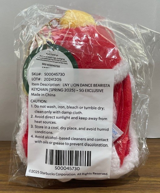 Singapore Starbucks Exclusive 2025 Lion Dance Bearista Plush