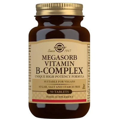 Megasorb Vitamin B-Komplex 50 Tabletten umfassende Körperunterstützung Solgar