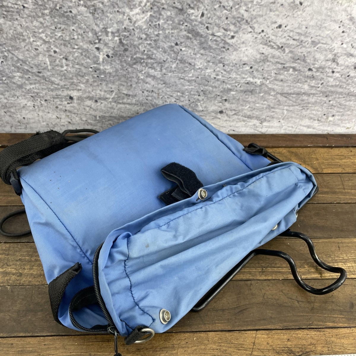 Sac De Guidon Vintage Cannondale En Nylon Bleu - Taille Medium (23x18x13 Cm) - Avec Réflecteur - Fabriqué Aux USA - Occasion En Bon état