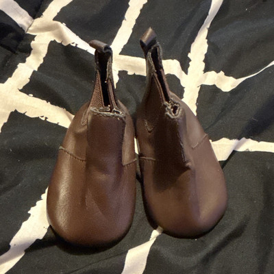Brown Doll Ankle Boots Slip-On Shoes, 2-Piece Shoes Set, Single Unit