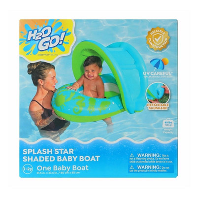 Bestway Splash Star Shaded Baby Boat Inflatable Float with Detachable Sunshade