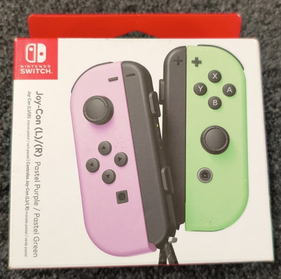 Official Joy Con (L/R) Pastel Purple / Pastel Green - Nintendo Switch - New , N4
