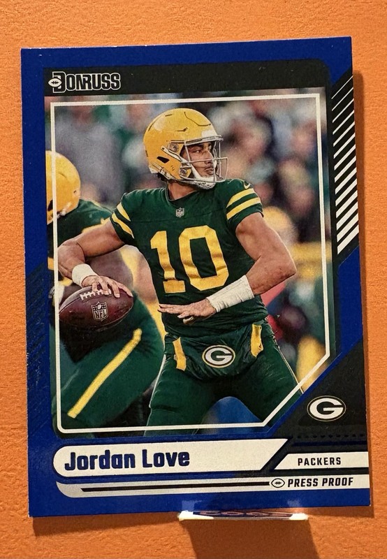 2024 Donruss Press Proof Blue #230 Jordan Love - GREEN BAY PACKERS!!