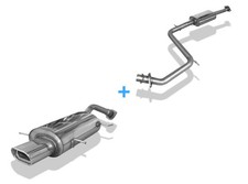 Komplettanlage ab Kat Mazda MX-3 1.6l Bj.91-99 135x80mm flachoval Komplettanlage ab Kat Mazda MX-3 1.6l Bj.91-99 135x80mm flachoval
