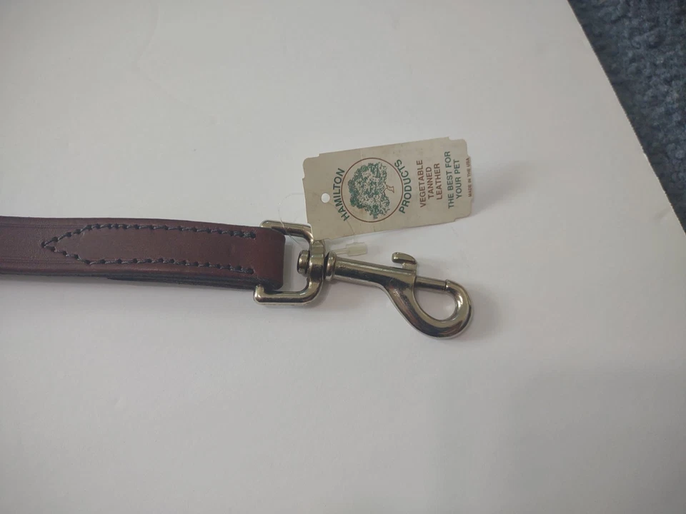 Hamilton Products Latigo Cuero Tráfico Plomo 3/4" x 12" Mascota Perro Vegetal Bronceado Foto 4 de 4