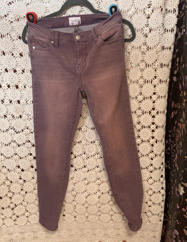 Celebrity Pink Juniors Skinny Slim Jeans 7/28 Purple Medium Wash Stretch Pockets