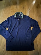 Polo Ralph Lauren Boys XL 18-20 Navy Knit 1/4 Zip Collared Sweater