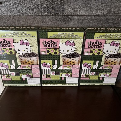 3 HELLO KITTY BOBA BUBBLE MILK TEA KIT GREEN MATCHA FLAVOR (READ Description)