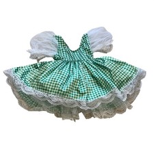 Weissman Green Gingham Dance Costume Tutu Girls Size SC 6/6X Lace Trim Tulle
