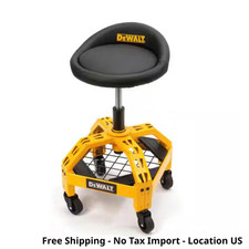Dewalt Adjustable Shop Garage Stool Rolling Casters Steel Frame DXSTAH025 New