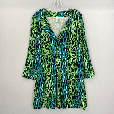 Diane Von Furstenberg Gaby 2000s Leopard Printed Silk Jersey Mini Dress Size 8