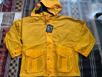 FILSON Foul Weather Hooded Jacket Larch Gold Waxed Canvas XL Shelter Cover Cloth
