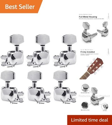 Semi-Closed Guitar Tuning Pegs Set - 6mm Fit Chrome Machine Heads for Upgrades