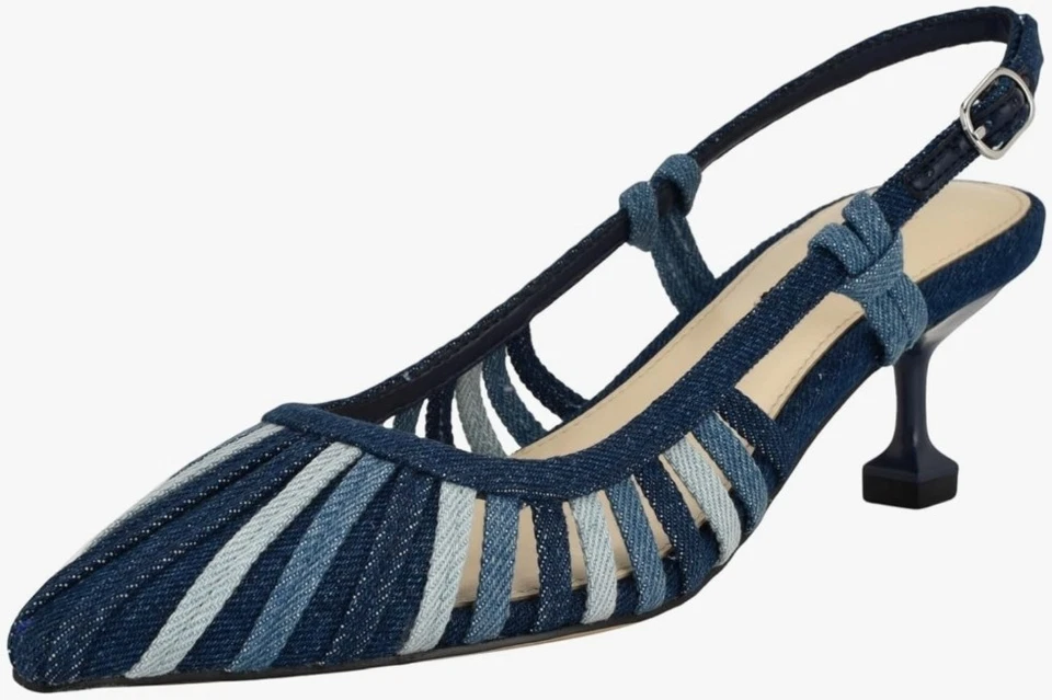 Nine West Mujer Whitt Pump Azul Oscuro Denim Talla 400 6 NUEVO Foto 2 de 4