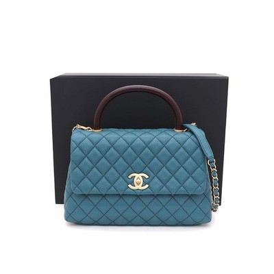 CHANEL Medium Handtasche Coco Handle 28 in Water Green A92991 139450127