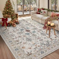 5x7 Area Rugs for Bedroom  Living Room - Washable Floral Boho Vintage Rug,So...