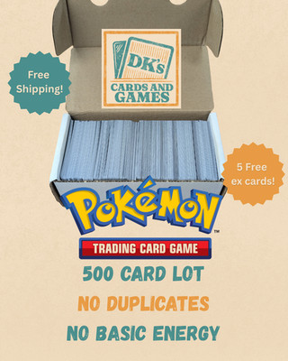 Pokemon TCG 500 Card Lot No Duplicates No Basic Energy Free Shipping 5 EX