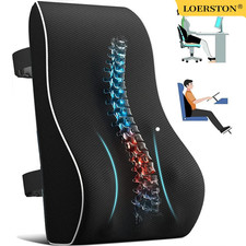 Orthopedic Memory Foam Seat Cushion Lumbar Back Support Pillow Pain Car Office