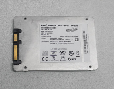 SSDSC2BF180A4 Intel Ssd Pro 1500 Seris 180Gb 6Gb/S 5V