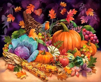 Quilting Treasures - Cornucopia Harvest Quilting And Crafting Fabric Panel 44x36