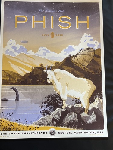 Phish The Gorge 2013 Poster ARTIST PROOF Set signiert DKNG 2er Set (Wolf & Ziege) - Bild 13 von 13