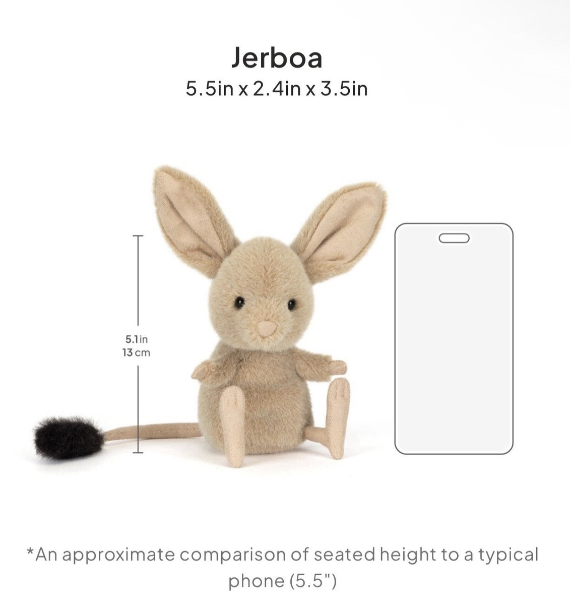 Authentic Jerboa Jellycat come with all tags and dust bag free