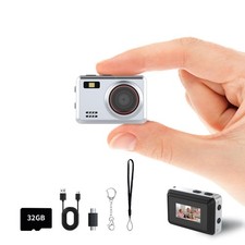 Mini Keychain Camera Digital with 32G Card, Upgraded Metal Case, 1080P Camcor...