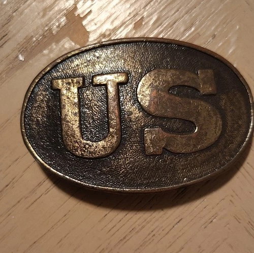 US Oval Civil War Brass Reproduction Belt Buckle Militaria Theme