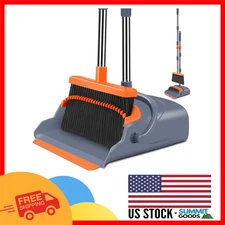Adjustable Broom & Dustpan Set with Self-Cleaning Function - Ideal for Pets