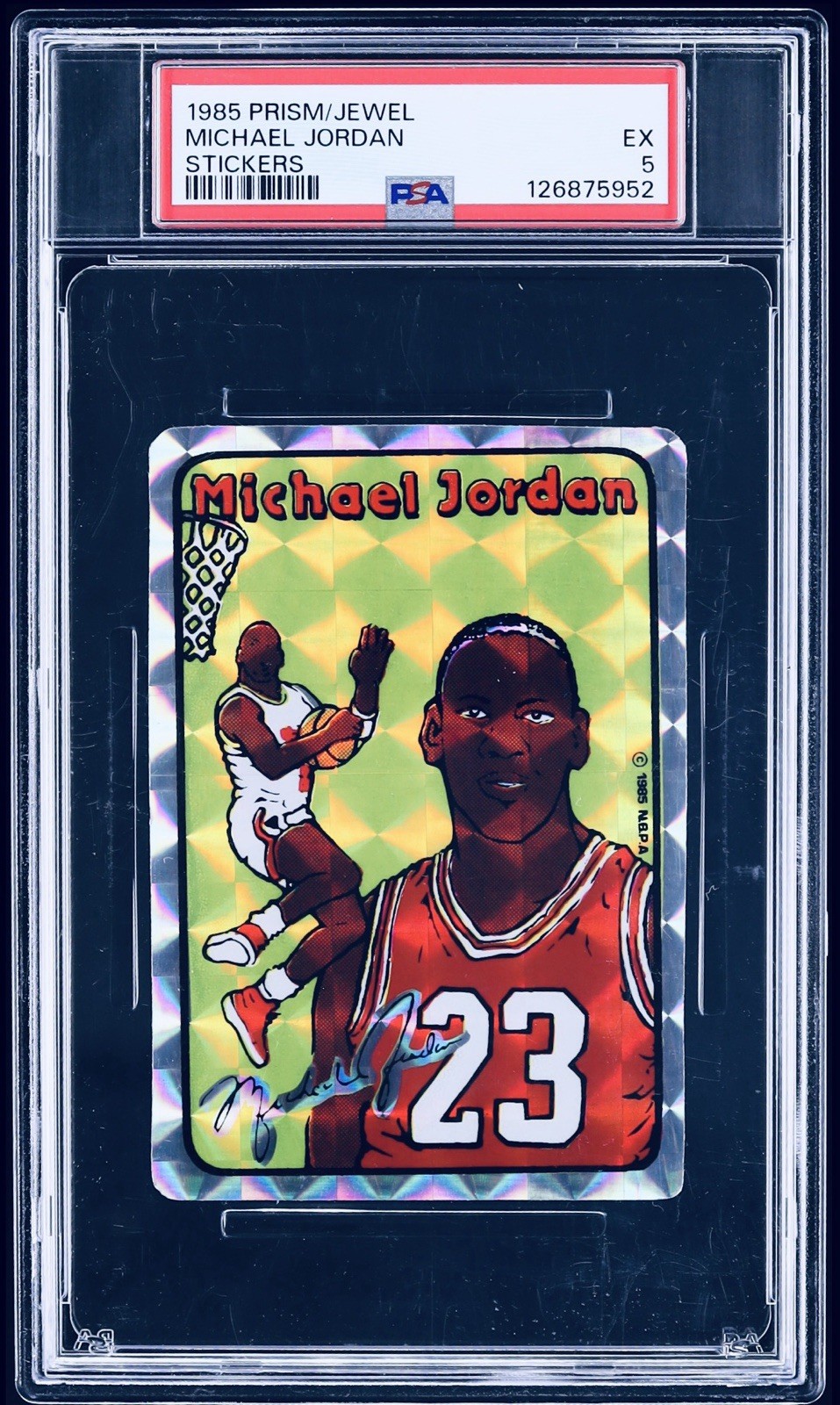 1985 Prism/Jewel Michael Jordan Sticker RC PSA 5 RARE!