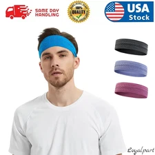 HEADBAND Thin Stretch Sports Yoga Gym Hair Band Wrap Sweatband Womens Mens New