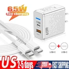 65W Super Fast Charging USB Type C Wall Charger For Samsung iPhone Android Phone