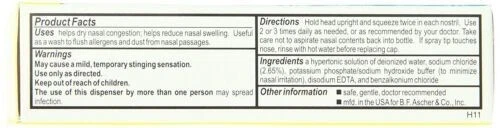Ayr Hypertonic Saline Nasal Mist Allergy & Sinus Fast Relief Gluten Free 1.69oz - Image 3 of 4