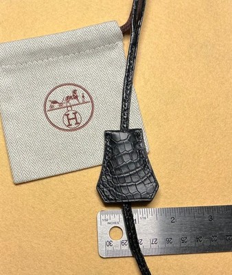Hermes Birkin Clochette & Tirette Noir Matte Alligator Chèvre Lined
