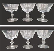 Série de 6 coupes à champagne/glace en verre taillé - Hauteur : 11.7cm