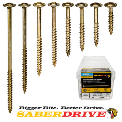 #ad SaberDrive® Yellow Zinc Star Drive Round Washer Head Construction Lag Screws $50.77