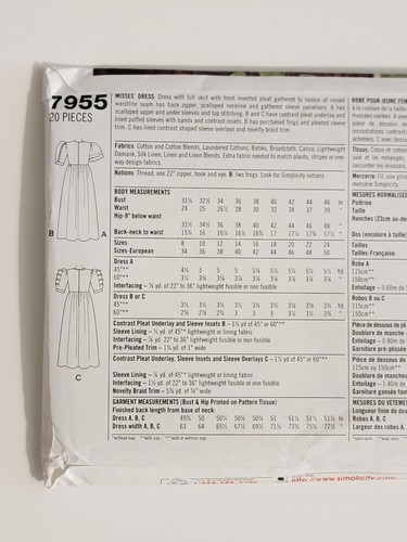 Set 3 Simplicity SHANTI Designer Sewing Patterns 7955, 8057, 7495, Sz 8-10-12 - Picture 12 of 13