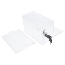Clear Acrylic Donation Box Ballot Suggestion Container with Lock for Fundraising