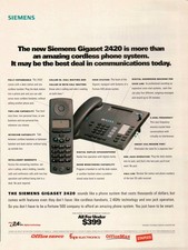 Vintage 1999 Siemens Gigaset 2420 Cordless Phone Print Ad - 90s Tech Advertising