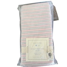 Pottery Barn Baby Montauk Belgian Linen Crib Skirt Pink White Striped 9448883