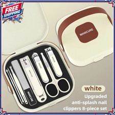 Set Stainless Steel Portable Tool Premium 8PCS Nail Clippers Manicure & Pedicure