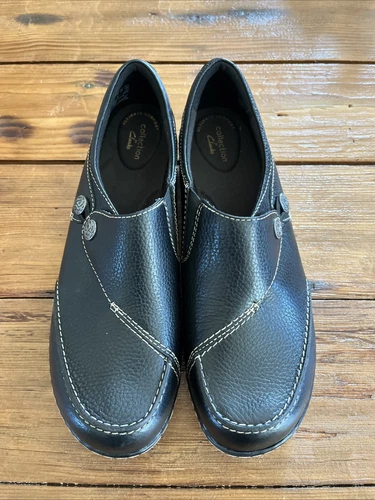 Scarpe mocassini donna Clarks Collection NERE in pelle taglia 11M nuove senza etichette