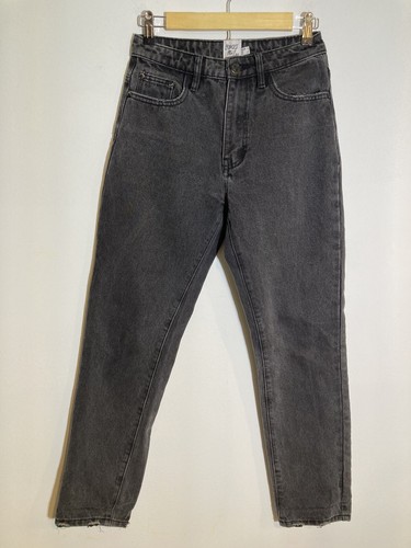Princess Polly Women’s US 4 Black Wash Demin Jeans High Rise Straight Leg - Picture 4 of 8